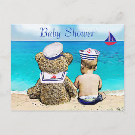 Lil' Sailor en Teddy Bear Baby shower Briefkaart