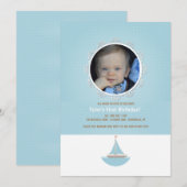 Lil' Sailor Foto Uitnodiging (Voorkant / Achterkant)