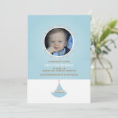 Lil' Sailor Photo Invitation Kaart (Staand voorkant)