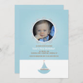 Lil' Sailor Photo Invitation Kaart (Voorkant / Achterkant)