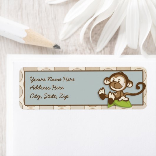 Lil Schattige Monkey Adresetiketten Etiket (Insitu)