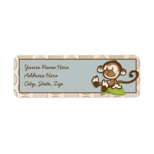 Lil Schattige Monkey Adresetiketten Etiket (Voorkant)