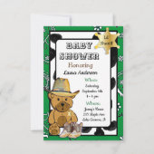 Lil' Sheriff Teddy Bear Cowboy Baby shower Kaart (Voorkant)