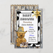 Lil' Sheriff Teddy Bear Cowboy Baby shower