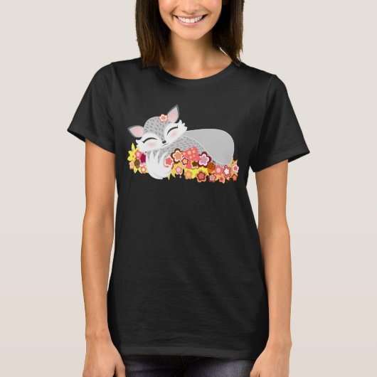 Lil Silver Foxie Cub - Cute Slaping Baby Fox T-shirt (Voorkant)