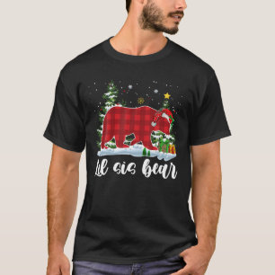 LIL SIS BEER Kinder Rood Plaid Kerst Pyjama Siste T-shirt