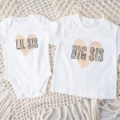 Lil Sis Blush Hart Sibling Familie Matchende Set Romper