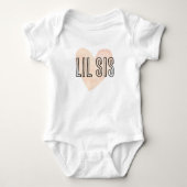 Lil Sis Blush Hart Sibling Familie Matchende Set Romper (Voorkant)