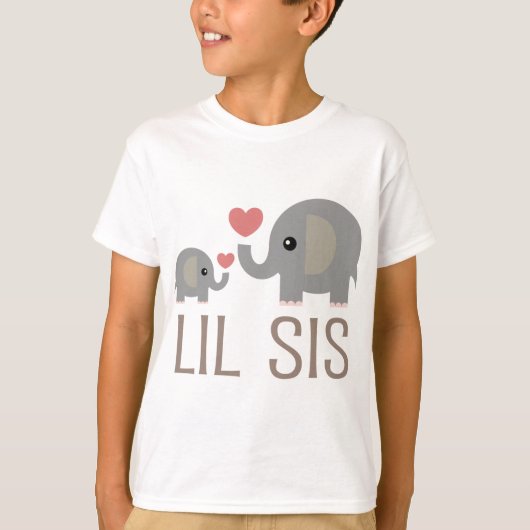 Lil Sis Elephant Gift Idee T-shirt (Voorkant)
