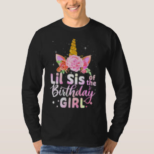 Lil Sis Van De Verjaardags Meisjes Leuke Eenhoorn T-shirt