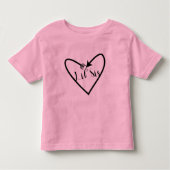 Lil' Sis Zusje Kids Script Pijl Hart Boho Kinder Shirts (Voorkant)