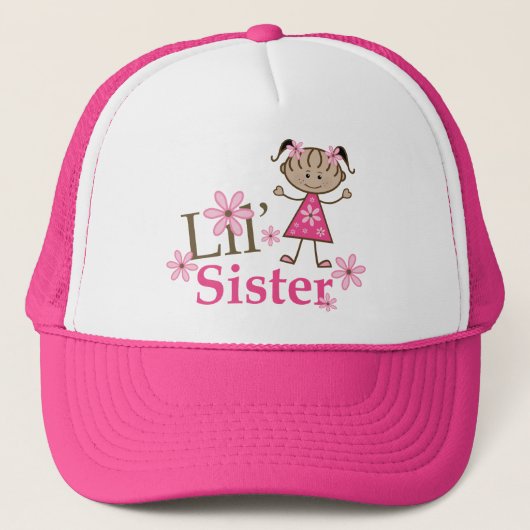 Lil Sister Ethnic Stick Figuur Girl Trucker Pet (Voorkant)