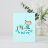 Lil Sister Stick Figure Girl Briefkaart (Staand voorkant)