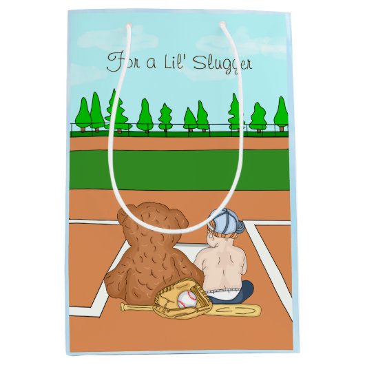 Lil' Slugger Baseball Thmed Kind Medium Cadeauzakje (Voorkant)