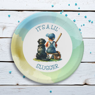 Lil' Slugger   Boy's Baseball Baby shower Papieren Bordje
