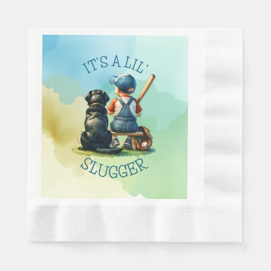 Lil' Slugger met zijn hond | Baby shower van de jo Servet (Voorkant)