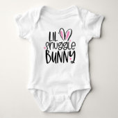 Lil' Snuggle Bunny Cute Modern Easter Bunny Rabbit Romper (Voorkant)
