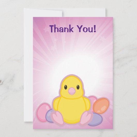 Lil Spring Chick Pattern Bedankkaart (Voorkant)