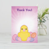 Lil Spring Chick Pattern Bedankkaart (Staand voorkant)