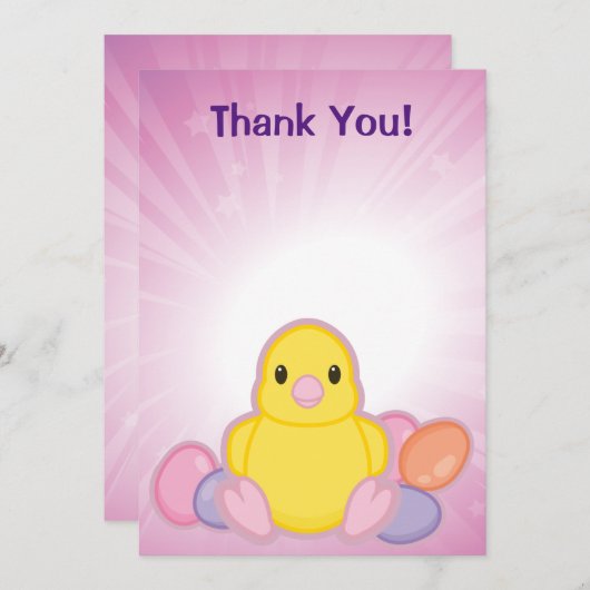 Lil Spring Chick Pattern Bedankkaart (Voorkant / Achterkant)