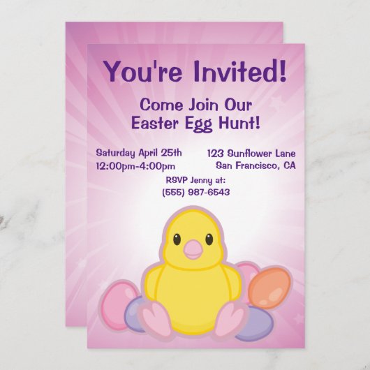 Lil Spring Chick Pattern Kaart (Voorkant / Achterkant)