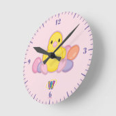 Lil Spring Chick Pattern Ronde Klok (Hoek)
