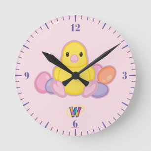 Lil Spring Chick Pattern Ronde Klok