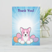 Lil Spring Corgi Pattern Bedankkaart (Staand voorkant)