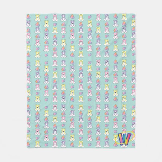 Lil Spring Corgi Pattern Fleece Deken (Voorkant)