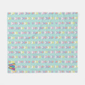 Lil Spring Corgi Pattern Fleece Deken (Voorkant (Horizontaal))