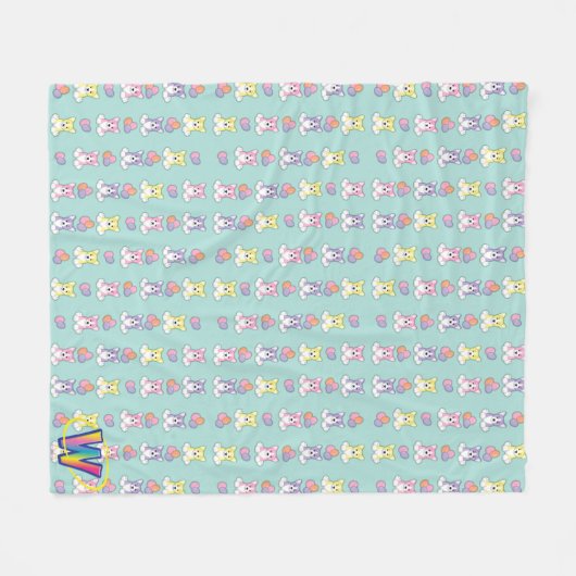 Lil Spring Corgi Pattern Fleece Deken (Voorkant (Horizontaal))