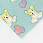 Lil Spring Corgi Pattern Fleece Deken (Hoek)