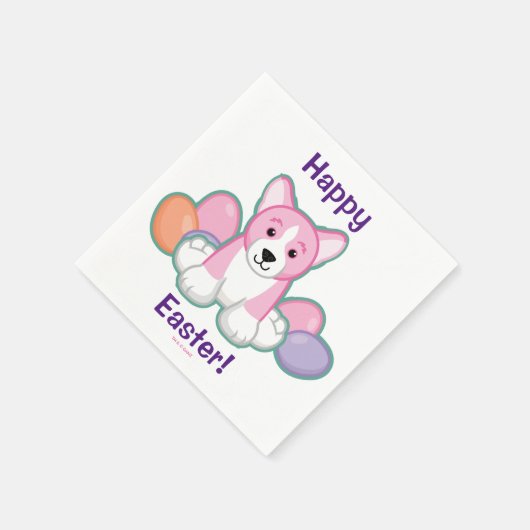 Lil Spring Corgi Pattern Servet (Hoek)