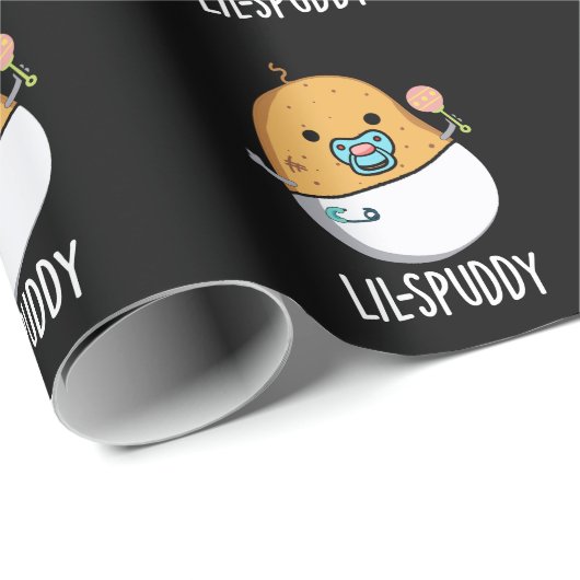 Lil-spuddy Funny Potato Pun Dark BG Cadeaupapier (Rol Hoek)