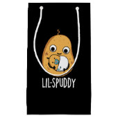Lil Spuddy Funny Potato Pun Dark BG Klein Cadeauzakje (Voorkant)