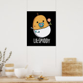 Lil-spuddy Funny Potato Pun Dark BG Poster (Keuken)