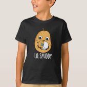 Lil Spuddy Funny Potato Pun Dark BG T-shirt (Voorkant)