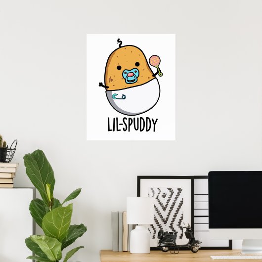 Lil-spuddy Funny Potato Pun Poster (Thuiskantoor)