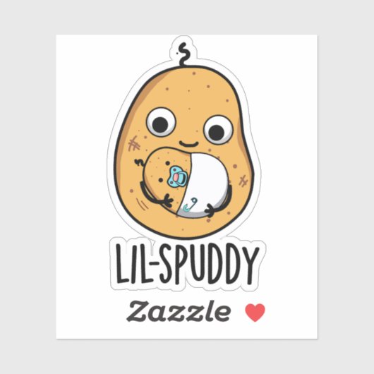 Lil Spuddy Funny Potato Pun Sticker (Vel)