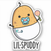 Lil-spuddy Funny Potato Pun Sticker (Voorkant)