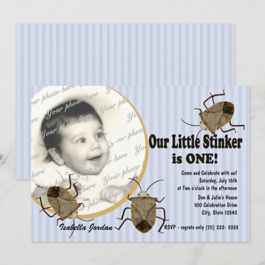 Lil Stinker 1e verjaardag Kaart (Voorkant / Achterkant)