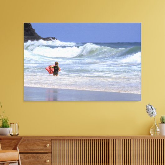 LI'L SURFER DUDE 32x48 Canvas Afdruk (Insitu (Woonkamer))