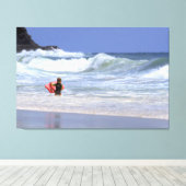 LI'L SURFER DUDE 32x48 Canvas Afdruk (Insitu (Houten vloer))
