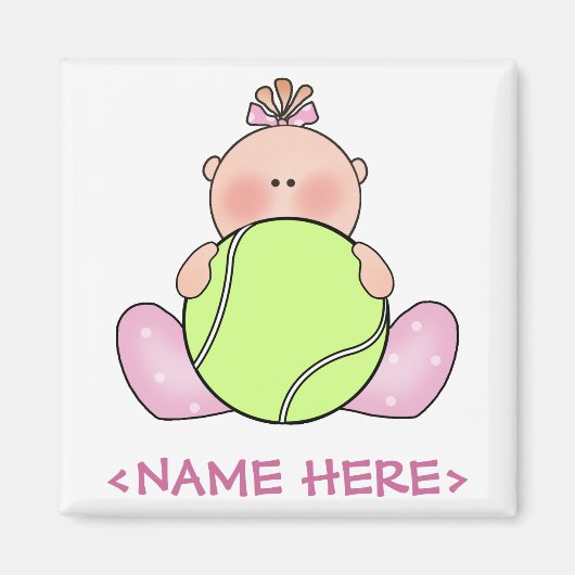 Lil Tennis Baby Girl Magneet (Voorkant)