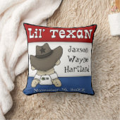 Lil’ Texan gepersonaliseerde naam en geboortedatum Kussen (Deken)