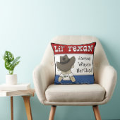 Lil’ Texan gepersonaliseerde naam en geboortedatum Kussen (Stoel)