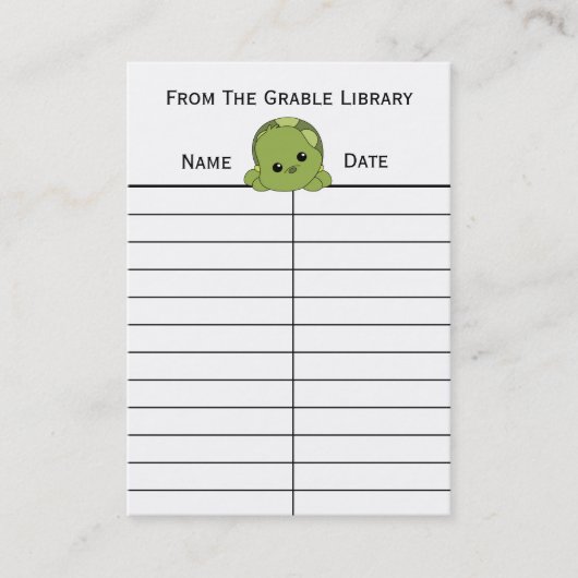 Lil Turtle Book Return-Kaarten Visitekaartje (Voorkant)