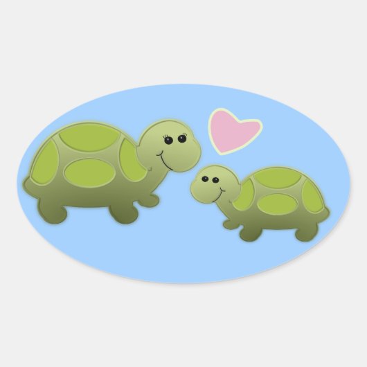 Lil Turtle Ovale Sticker (Voorkant)