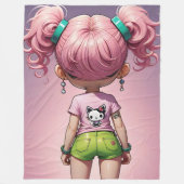 Lil Tyke Chibi Girl Fleece Deken (Voorkant)