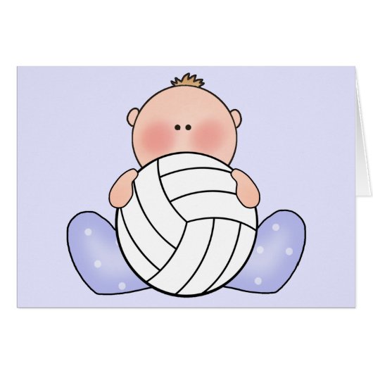 Lil Volleyball Baby Blank Kaart (Voorkant Horizontaal)